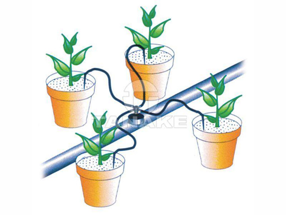 Czwórnik do kroplownika z wężykami i kroplownikami