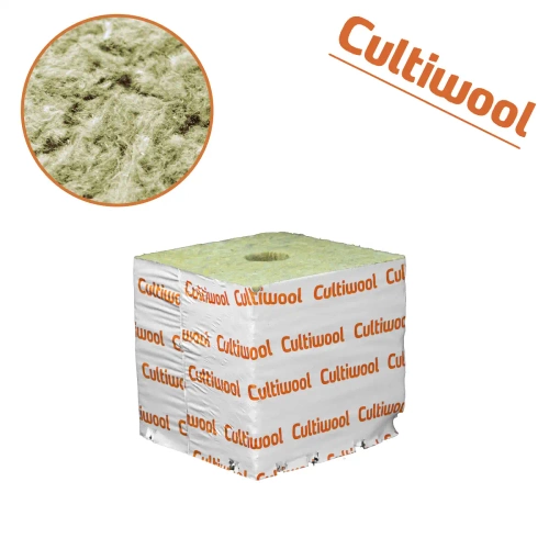 Cultiwool kostka uprawowa z wełny mineralnej 15x15x14,2cm Ø 38/40mm