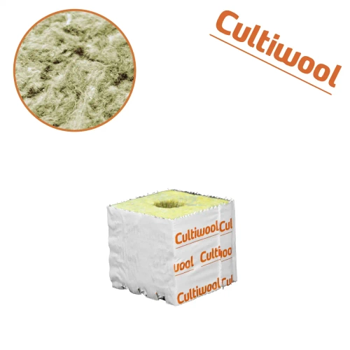 Cultiwool kostka uprawowa z wełny mineralnej 10x10x9,8cm Ø 38mm