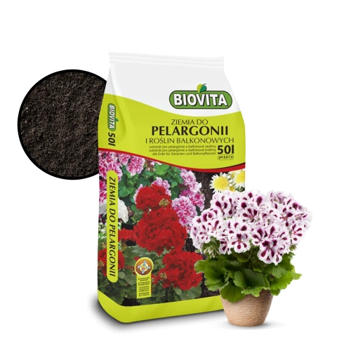 Biovita ziemia do pelargonii i roślin balkonowych 50L