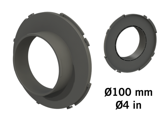 Króciec wentylacyjny Ø 100mm do kołnierza wentylacyjnego 