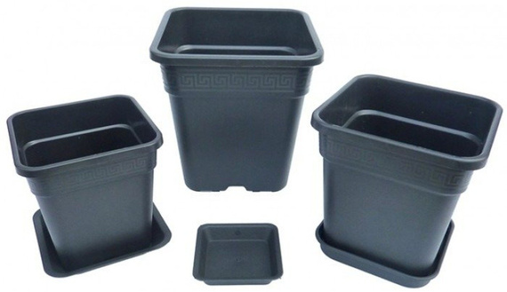 Donica plastikowa kwadratowa 9L + podstawka