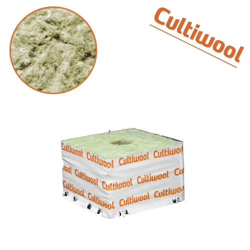 Cultiwool kostka uprawowa z wełny mineralnej 15x15x9,8cm Ø 38mm