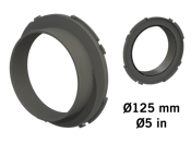 Króciec wentylacyjny Ø 125mm do kołnierza wentylacyjnego 