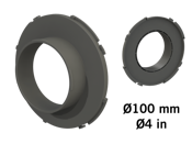 Króciec wentylacyjny Ø 100mm do kołnierza wentylacyjnego 